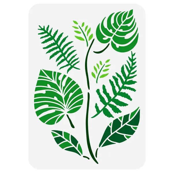 White_Palm_Leaves_Stencil_Plant_Leaf_Home_Decor