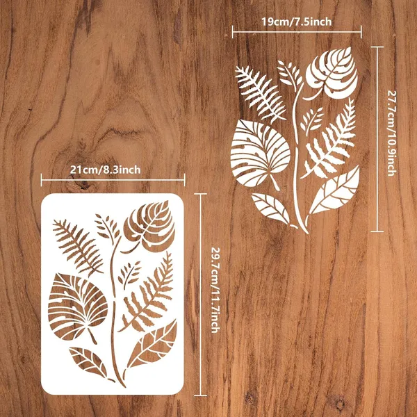 White_Palm_Leaves_Stencil_Plant_Leaf_Home_Decor