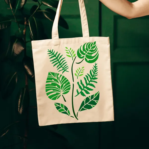 White_Palm_Leaves_Stencil_Plant_Leaf_Home_Decor