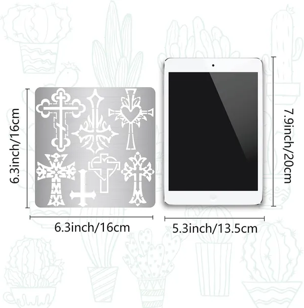 White_Cross_Metal_Stencil_Christian_Stainless_Steel_Template_General