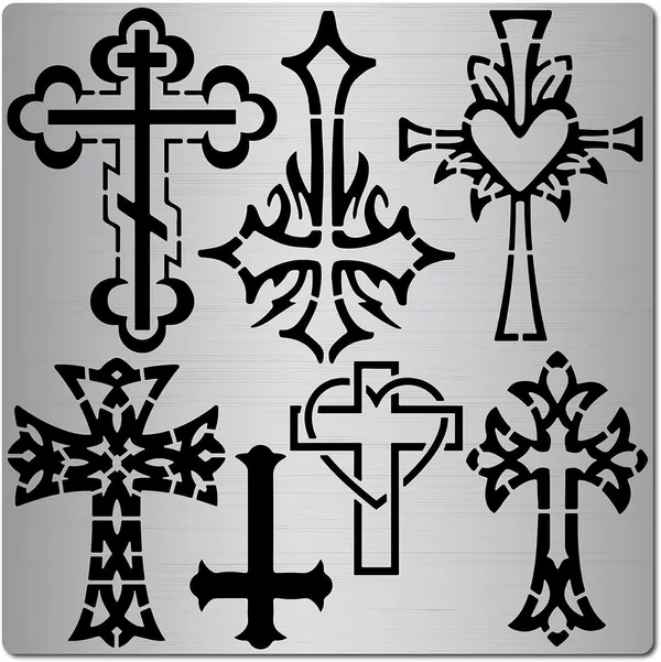 White_Cross_Metal_Stencil_Christian_Stainless_Steel_Template_General