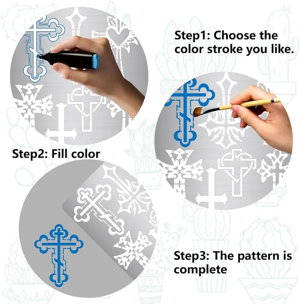 White_Cross_Metal_Stencil_Christian_Stainless_Steel_Template_General