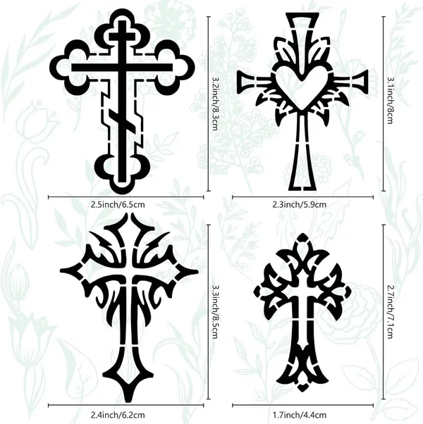 White_Cross_Metal_Stencil_Christian_Stainless_Steel_Template_General