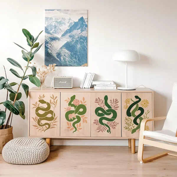 White_Snake_Flower_Wall_Stencils_Reusable_Plant_Painting_Templates_Diy_And_Craft