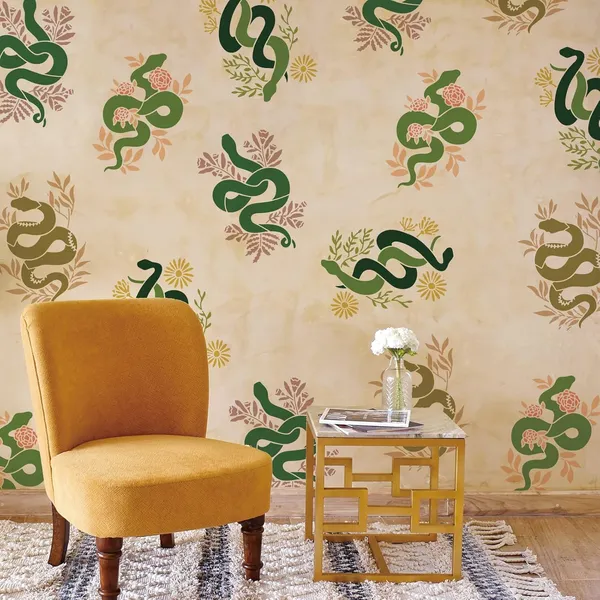 White_Snake_Flower_Wall_Stencils_Reusable_Plant_Painting_Templates_Diy_And_Craft