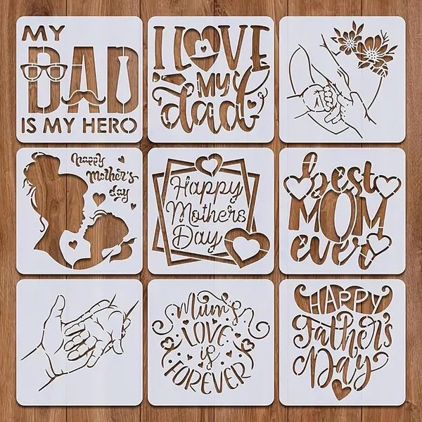 White_Mother_S_Father_S_Day_Stencils_Reusable_Diy_Craft_Templates_Kids