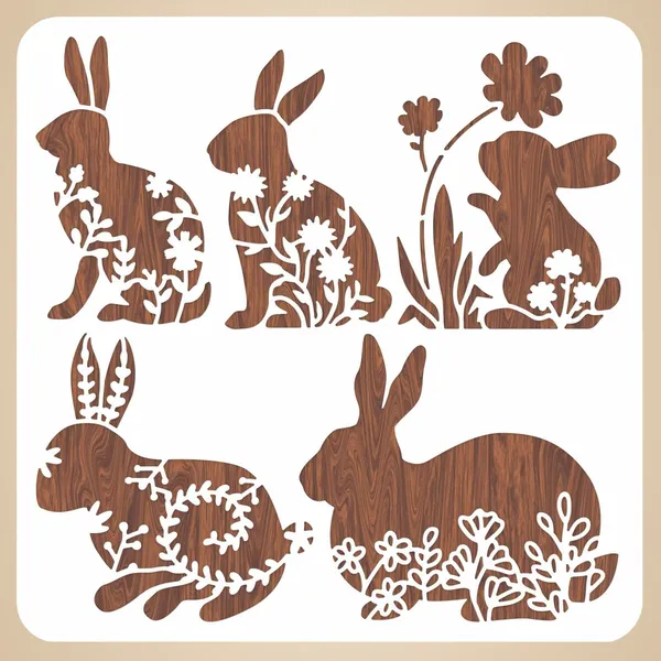 White_Easter_Rabbit_Stencil_Happy_Spring_Bunny_Flower_Painting_Template_Diy_And_Craft