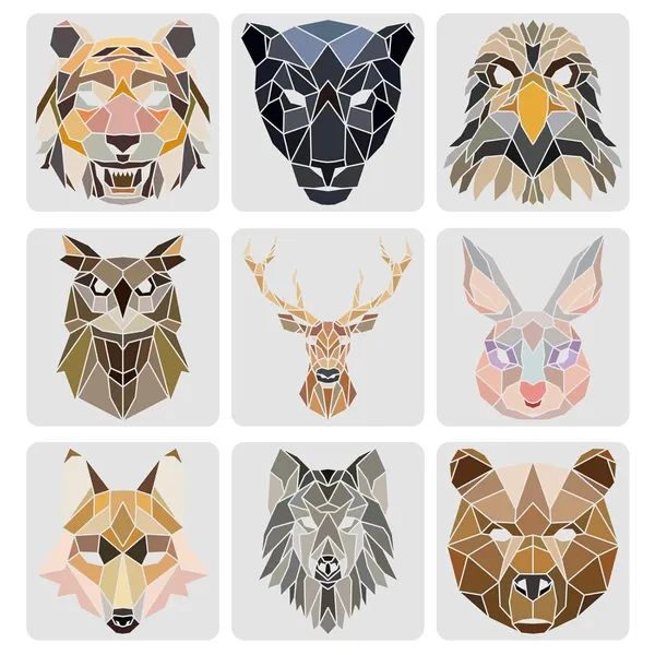 White_Animals_Head_Stencils_Plastic_Geometric_Lion_Tiger_Wolf_Bear_Fox_Deer_Rabbit_Owl_Leopard_Home_Decor