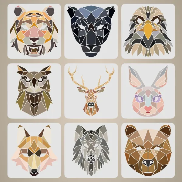White_Animals_Head_Stencils_Plastic_Geometric_Lion_Tiger_Wolf_Bear_Fox_Deer_Rabbit_Owl_Leopard_Home_Decor