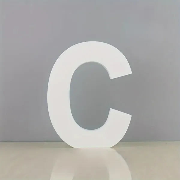 White_Standing_Letter_C_Decoration_Pvc_Alphabet_Block