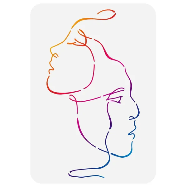 White_Abstract_Faces_Stencil_Two_Women_Line_Art_Face_Template_Diy_And_Craft