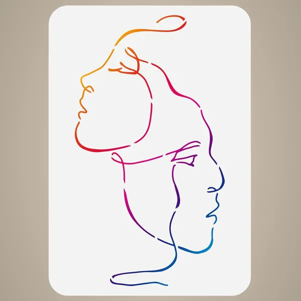 White_Abstract_Faces_Stencil_Two_Women_Line_Art_Face_Template_Diy_And_Craft