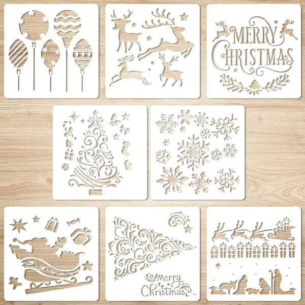 White_Wooden_Christmas_Stencils_Reusable_Wood_Templates_Diy_And_Craft