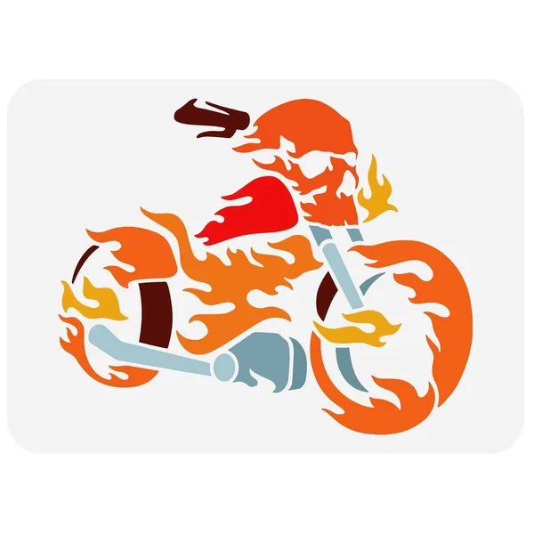 White_Flame_Motorcycle_Stencil_Motorbike_Flame_Pattern_Drawing_Template_Home_Decor