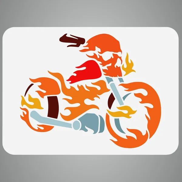 White_Flame_Motorcycle_Stencil_Motorbike_Flame_Pattern_Drawing_Template_Home_Decor