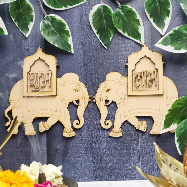 Beige_Gaj_Kesari_Shubh_Labh_Sohn_Diwali_Decor_Diy_And_Craft