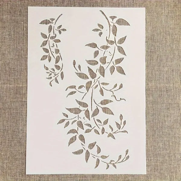 White_A_Size_Vine_Leaves_Painting_Stencil_Cm_Home_Decor