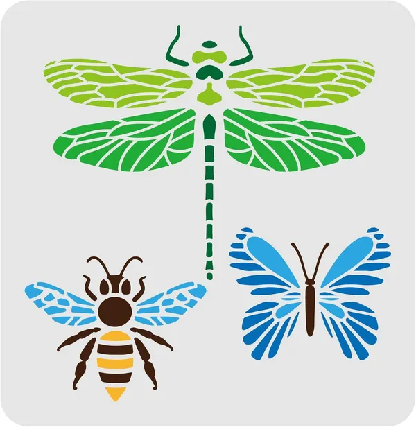 White_Dragonfly_Bee_Butterfly_Stencils_Plastic_Drawing_Painting_Templates_Diy_And_Craft