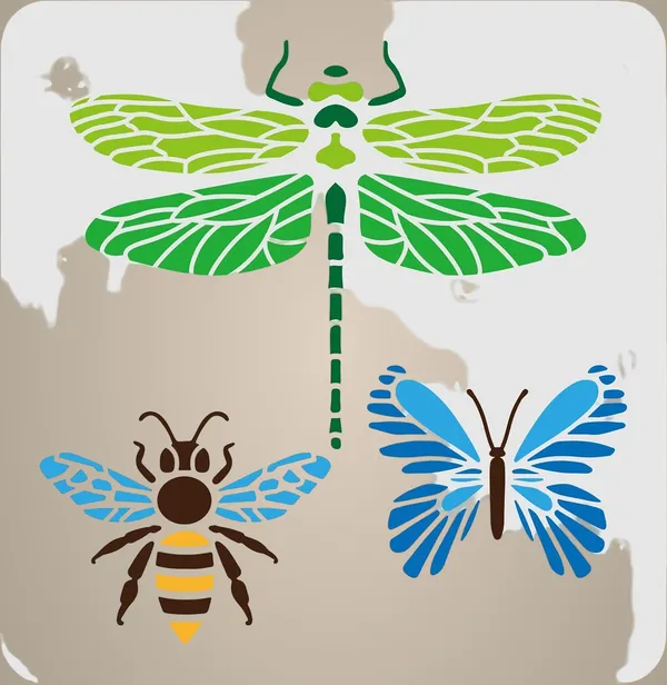 White_Dragonfly_Bee_Butterfly_Stencils_Plastic_Drawing_Painting_Templates_Diy_And_Craft