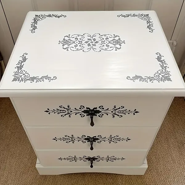 White_Mexican_Floral_Corner_Stencil_Diy_And_Craft