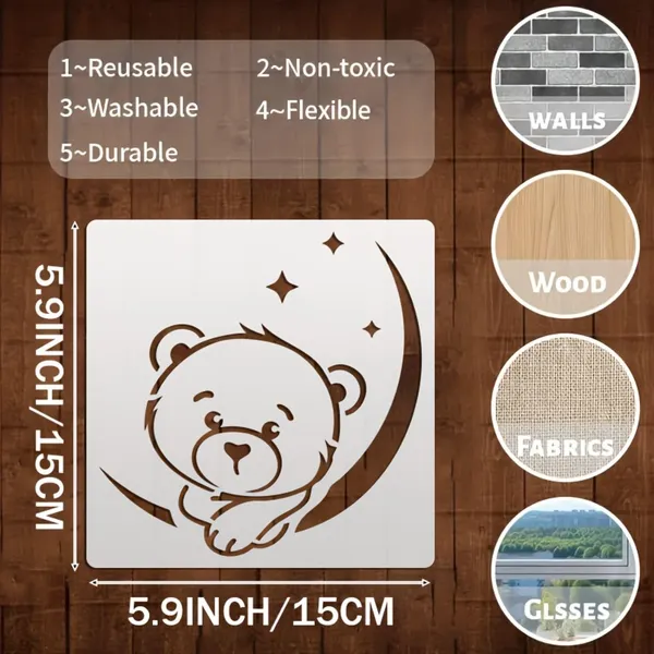 White_Bear_Stencil_Set_Cm_Reusable_Painting_Templates_Diy_And_Craft