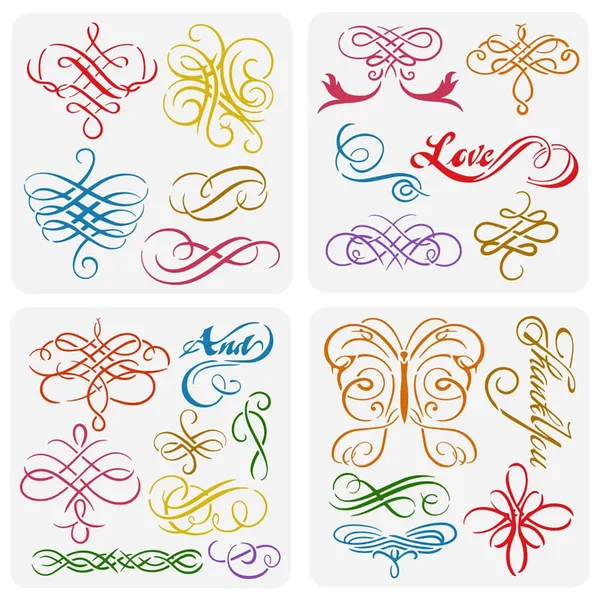 White_Swirls_Calligraphy_Painting_Stencil_Swirls_Border_Corner_Template_Diy_And_Craft
