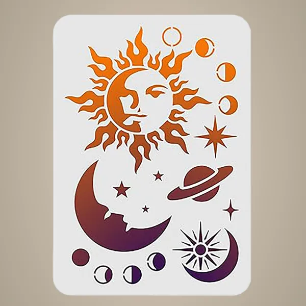 White_Moon_Sun_Planet_Stencil_Reusable_Plastic_Space_Template_Home_Decor