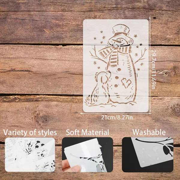 White_Snowman_Stencil_Template_Reusable_Winter_Craft_Stencil_Diy_And_Craft