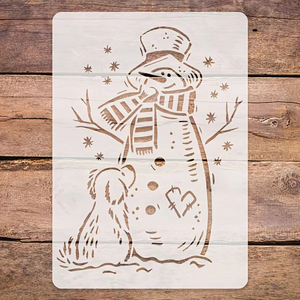 White_Snowman_Stencil_Template_Reusable_Winter_Craft_Stencil_Diy_And_Craft