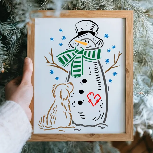 White_Snowman_Stencil_Template_Reusable_Winter_Craft_Stencil_Diy_And_Craft