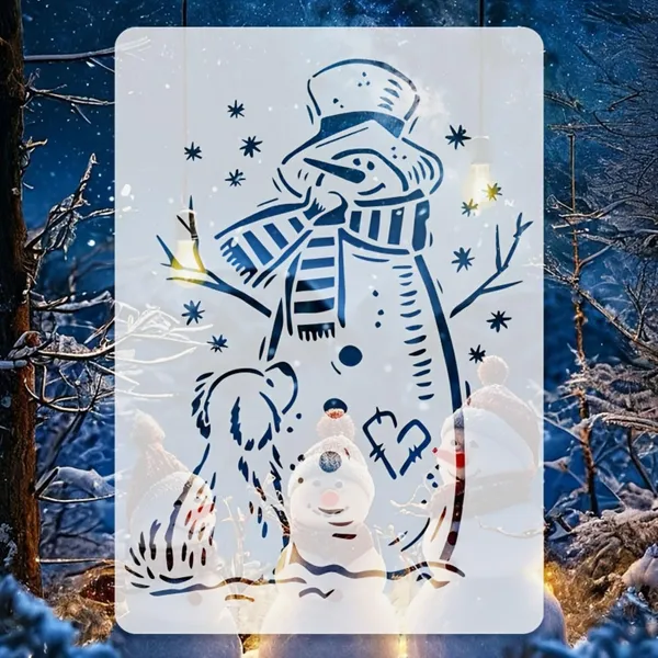 White_Snowman_Stencil_Template_Reusable_Winter_Craft_Stencil_Diy_And_Craft