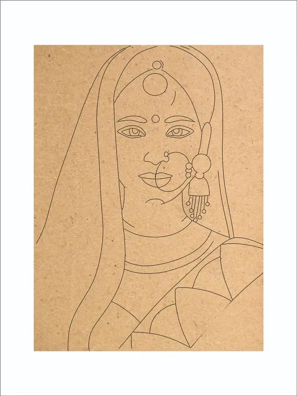 Beige_Wooden_Pre_Marked_Rajasthani_Woman_Face_Mdf_Cutout_Unfinished_Craft_Board_Diy_And_Craft