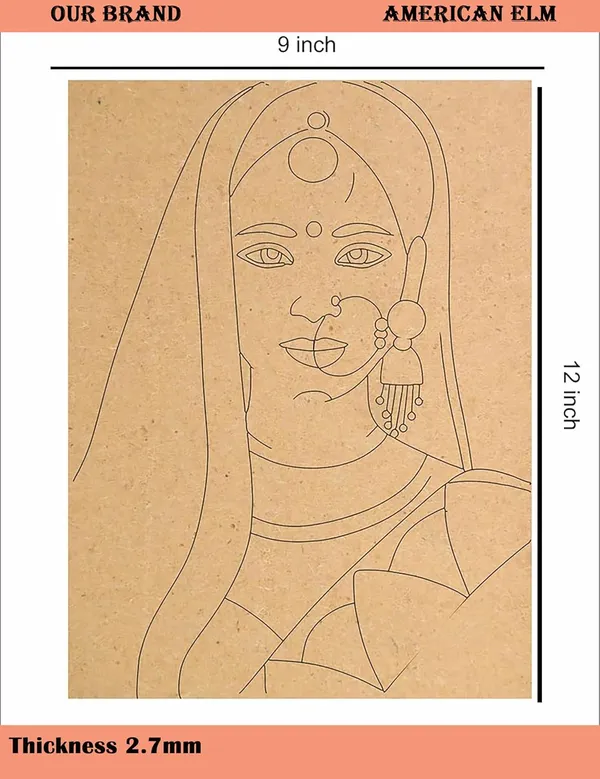 Beige_Wooden_Pre_Marked_Rajasthani_Woman_Face_Mdf_Cutout_Unfinished_Craft_Board_Diy_And_Craft