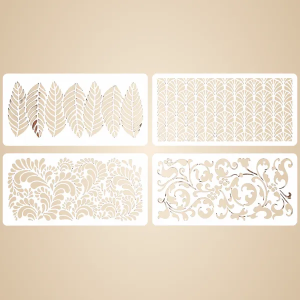 White_Floral_Fern_Wall_Stencils_Reusable_Leaf_Pattern_Painting_Templates_Diy_And_Craft