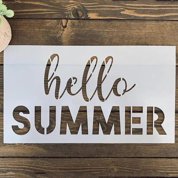 White_Reusable_Hello_Summer_Stencil_Diy_And_Craft