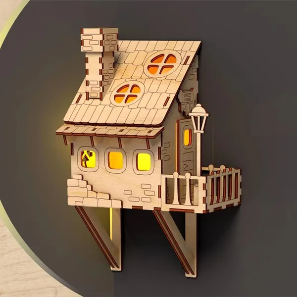 Cliths_House_On_The_Wall_D_Model_Wooden_Decorative