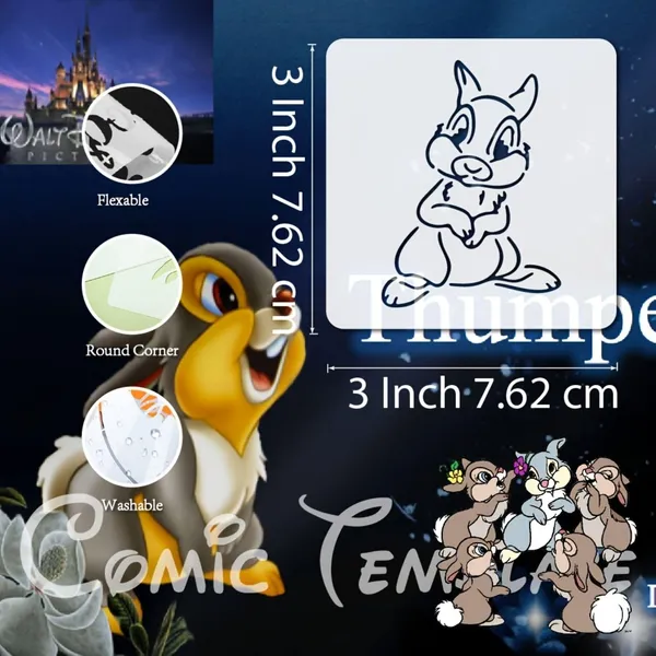 White_Thumper_Face_Reusable_Stencils_Cm_Home_Decor