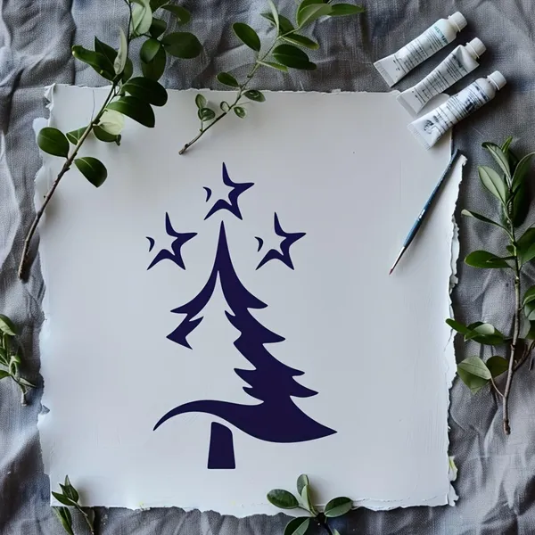 White_Christmas_Tree_Stencil_Diy_And_Craft