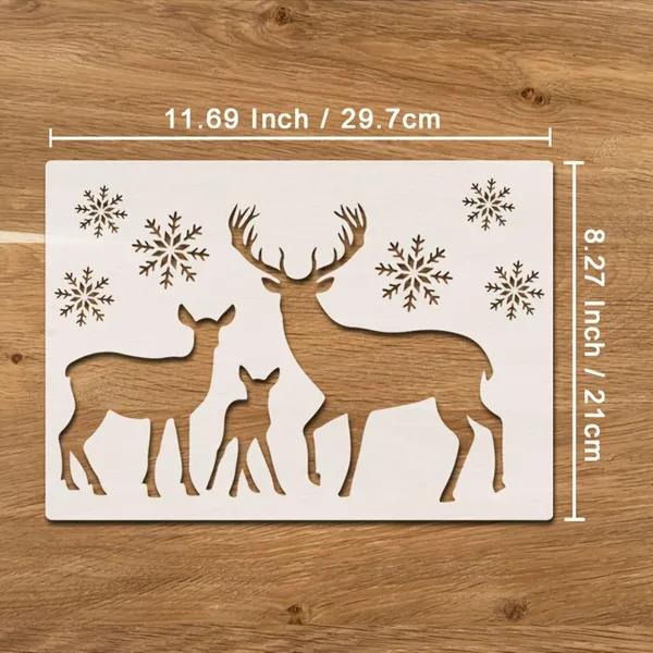 White_Deer_And_Snowflake_Stencil_Set_Diy_And_Craft