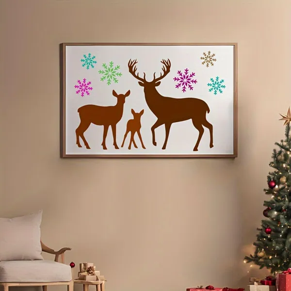White_Deer_And_Snowflake_Stencil_Set_Diy_And_Craft