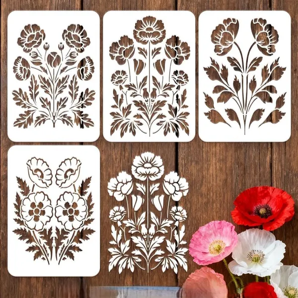 White_Corn_Rose_Flower_Stencils_Diy_And_Craft
