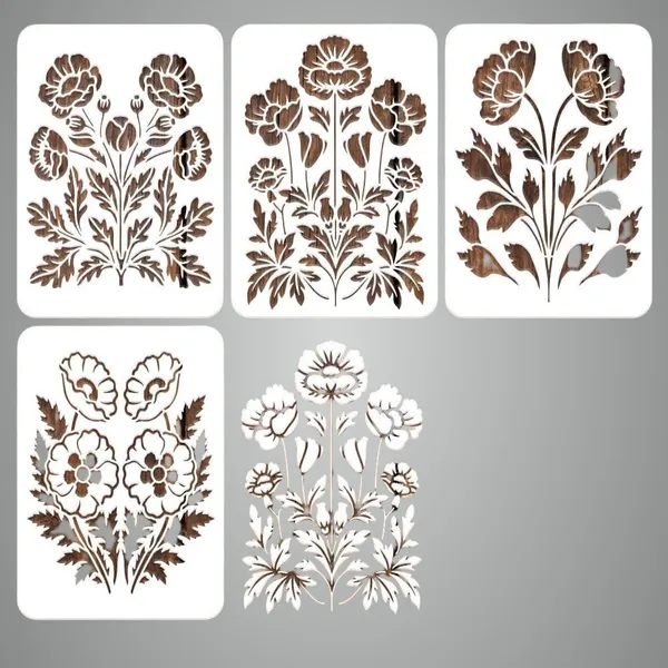 White_Corn_Rose_Flower_Stencils_Diy_And_Craft