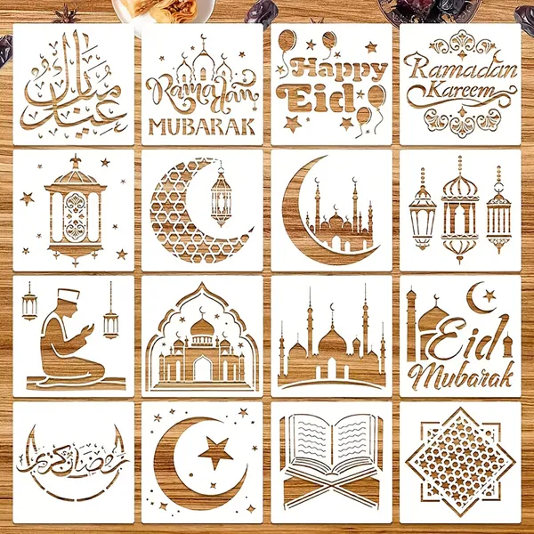 White_Islamic_Shape_Plastic_Stencil_Diy_And_Craft