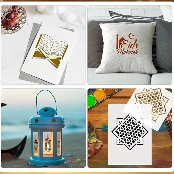 White_Islamic_Shape_Plastic_Stencil_Diy_And_Craft