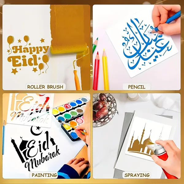 White_Islamic_Shape_Plastic_Stencil_Diy_And_Craft
