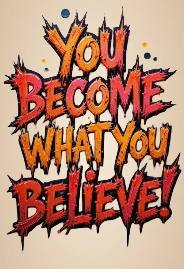 Multicolour_Motivational_Quote_Wall_Decor_You_Become_What_You_Believe_Graffiti_Art_Glossy_Aluminum_Metal_Photo_Print_Home_Decor