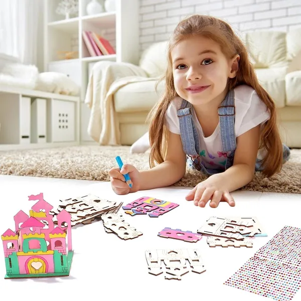 Beige_Wooden_Castle_Crafts_Kit_Kids