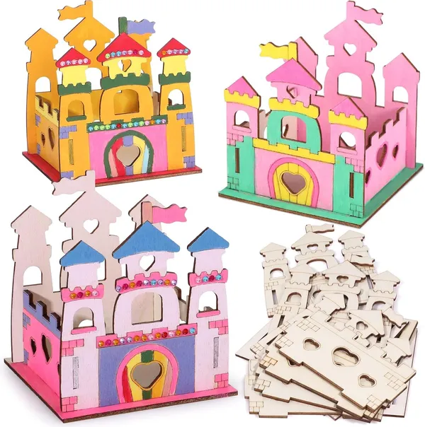 Beige_Wooden_Castle_Crafts_Kit_Kids