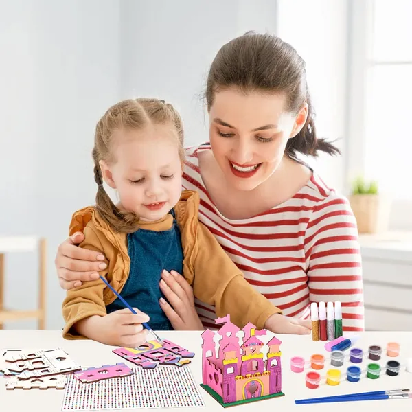 Beige_Wooden_Castle_Crafts_Kit_Kids