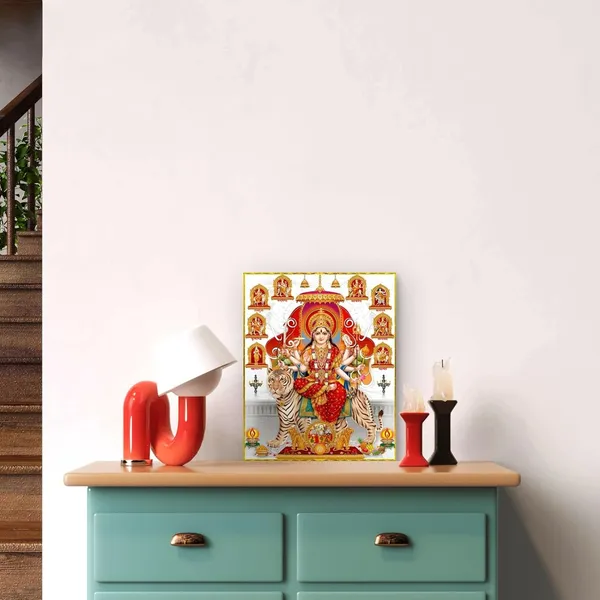 Multicolour_Navratri_Goddess_Durga_Glossy_Aluminum_Photo_Print_Metal_Wall_Painting_Hindu_Spiritual_Wall_Decor_Home_Decor